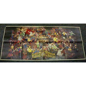 Vtg Ringling Bros Barnum & Bailey circus Foldout Advertising Poster  49"